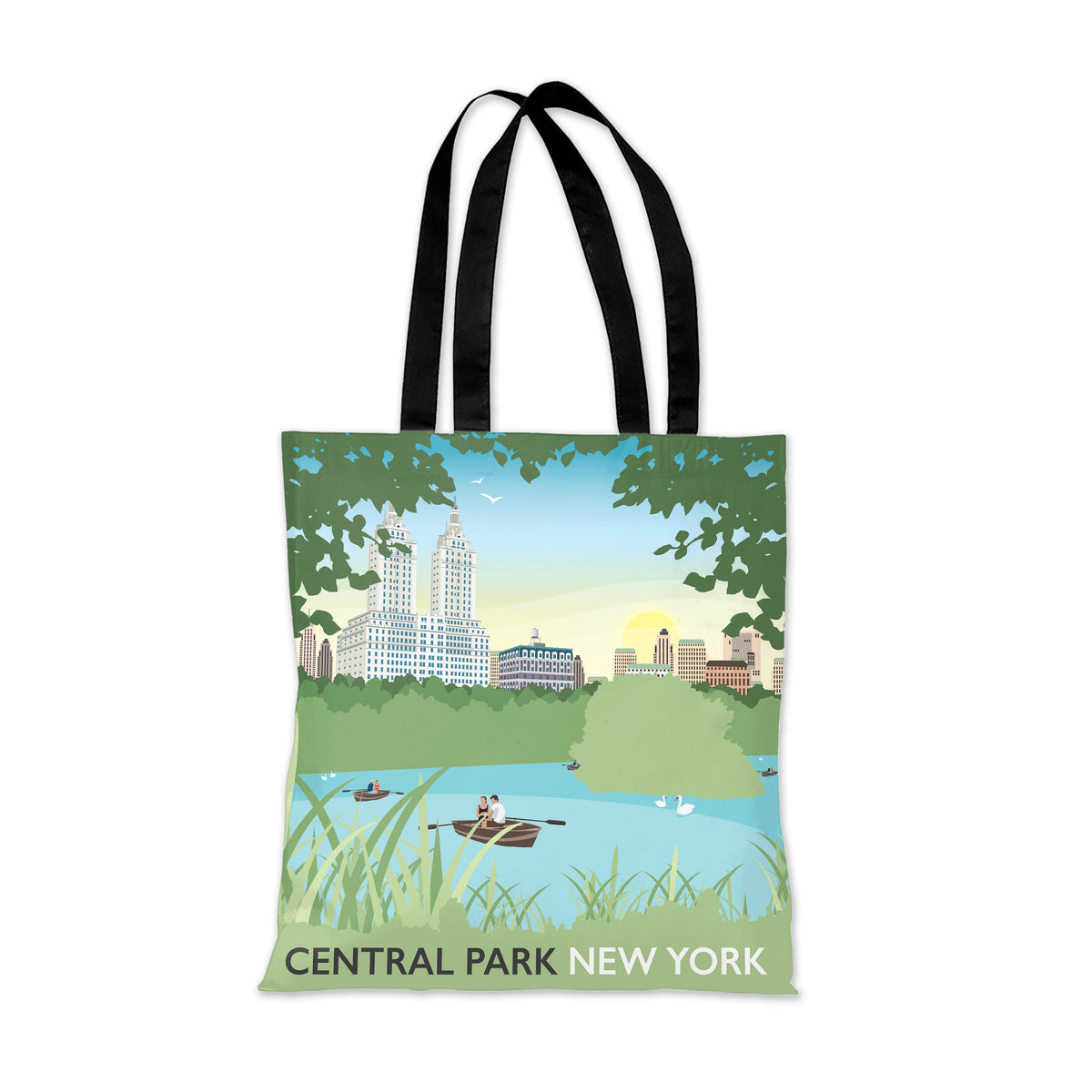 "Made In New York State" Distressed Tote Bag - Empire State & Central Park Design, Cotton Shopping Bag - View #3